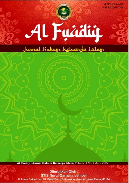 					View Vol. 4 No. 1 (2022): Juni : Al Fuadiy : Jurnal Hukum Keluarga Islam
				