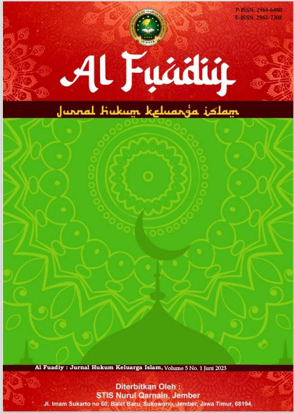 					View Vol. 5 No. 1 (2023): Juni : Al Fuadiy : Jurnal Hukum Keluarga Islam
				